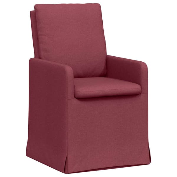Matstolar 2 pcs Vinröd 57 x 67 x 98 cm tyg
