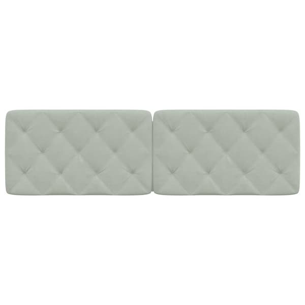Headboard Cushion Light Grey 160 cm Velvet