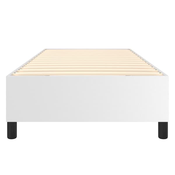 Boxspring-sängram vit 100x200 cm konstläder