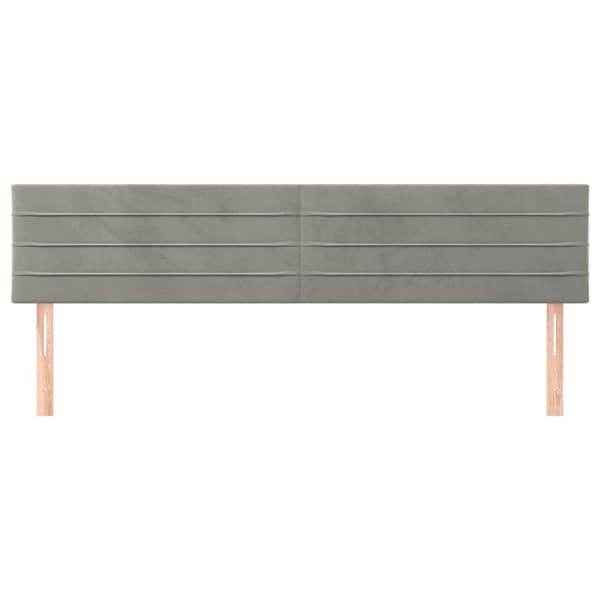 Sänggavlar ljusgrå 180x5x78/88 cm sammet