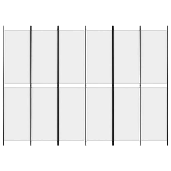 Rumsavdelare 6 paneler vit 300x220 cm tyg