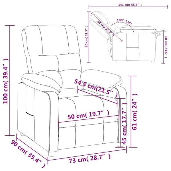 Reclinerfåtölj vinröd tyg