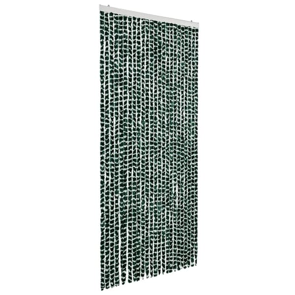 Insektsdraperi grön och vit 100x220 cm chenille