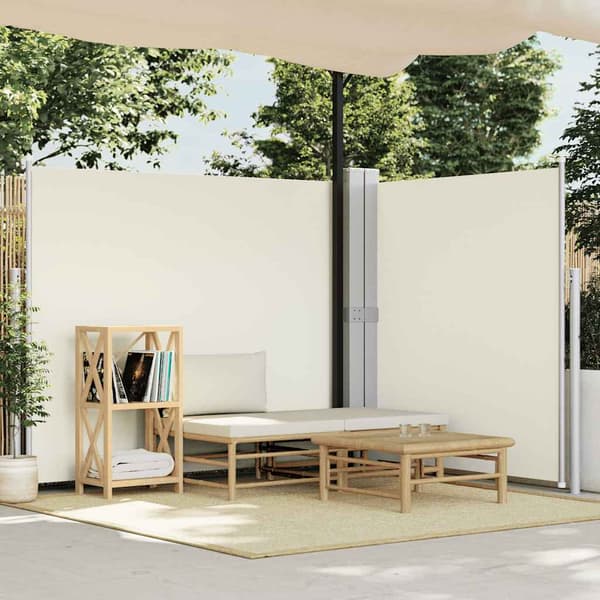Infällbar sidomarkis 180x600 cm gräddvit