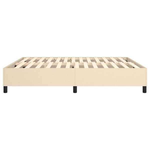 Boxspring-sängram gräddvit 160x200 cm tyg