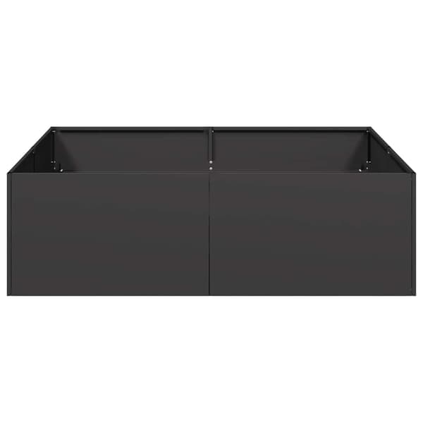 Planteringskärl svart 100x100x30 cm stål