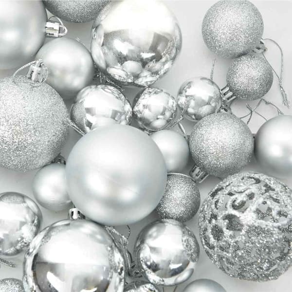 Julprydnad Set med 150 LED-lampor 61 pcs Silver Plast