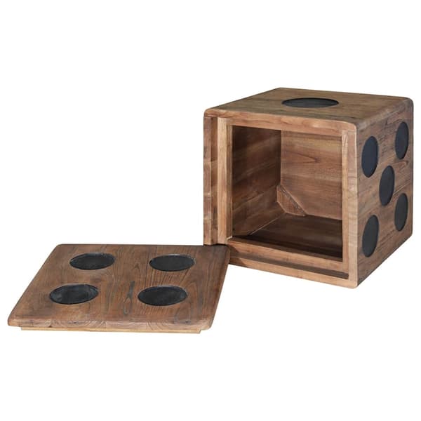 Förvaringsbox mindi-trä 40x40x40 cm tärningsdesign