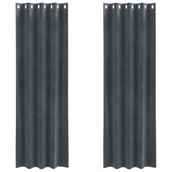Mörkläggningsgardiner 2 st Ljusgrå 140 x 225 cm Sammet