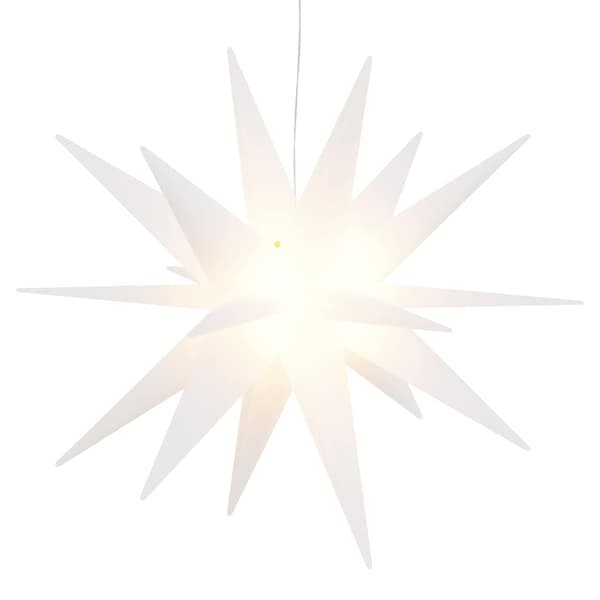 Stjärnor med LED-belysning 3 st vikbar vit 57 cm