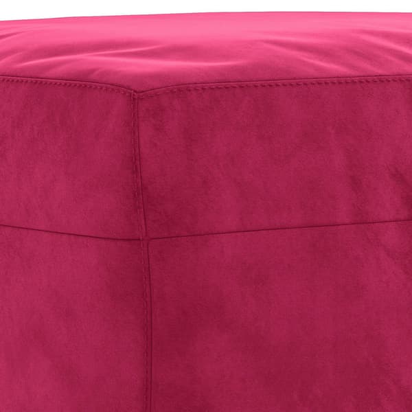 Fotpall vinröd 60x50x41 cm sammet