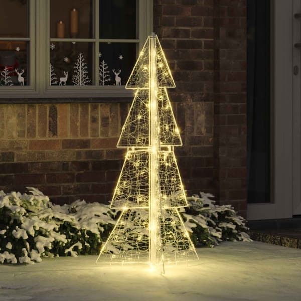 Julgran med 100 LED-lampor Varmvit 120 cm Akryl