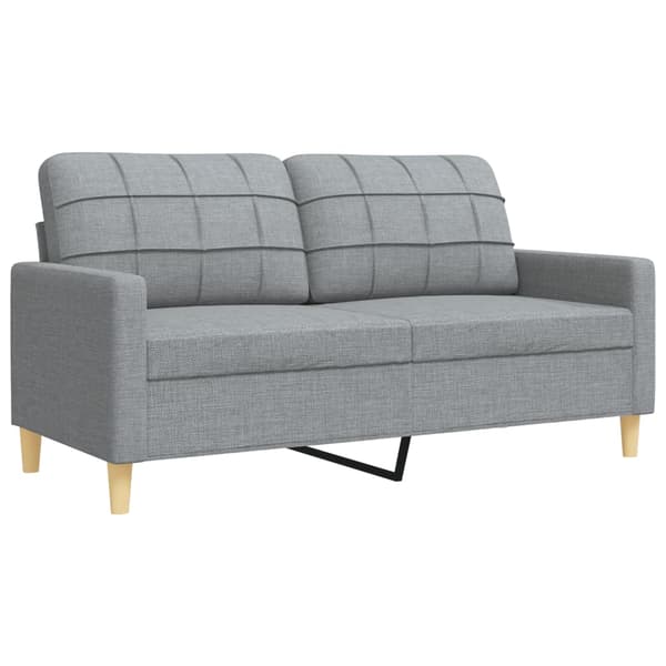 Soffgrupp 2 delar ljusgrå tyg