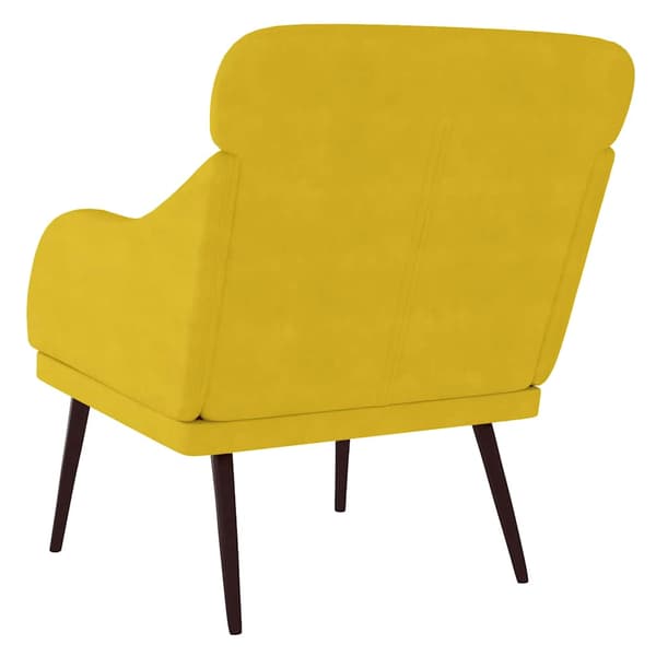 Fåtölj gul 63x76x80 cm sammet