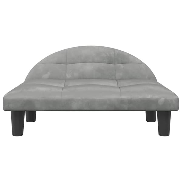 Hundbädd ljusgrå 70x52x30 cm sammet