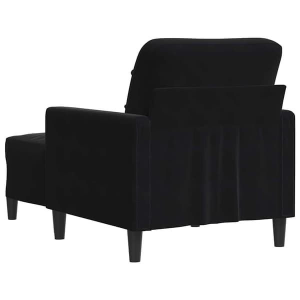 Fåtölj med fotpall svart 60 cm sammet