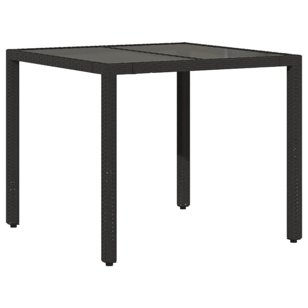 Caféset med dynor 3 delar svart konstrotting