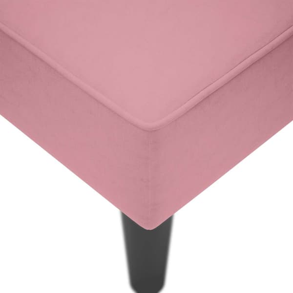 Schäslong med höger armstöd rosa sammet