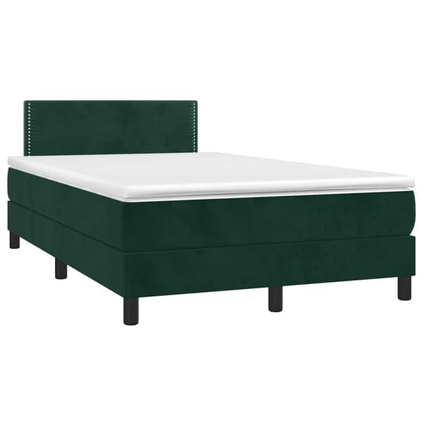 Ramsäng med madrass mörkgrön 120x200 cm sammet
