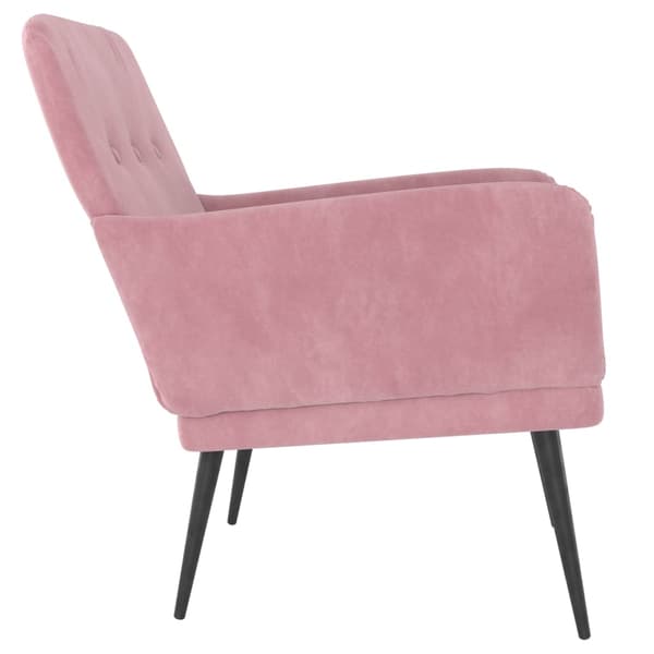 Fåtölj rosa 62x79x79 cm sammet