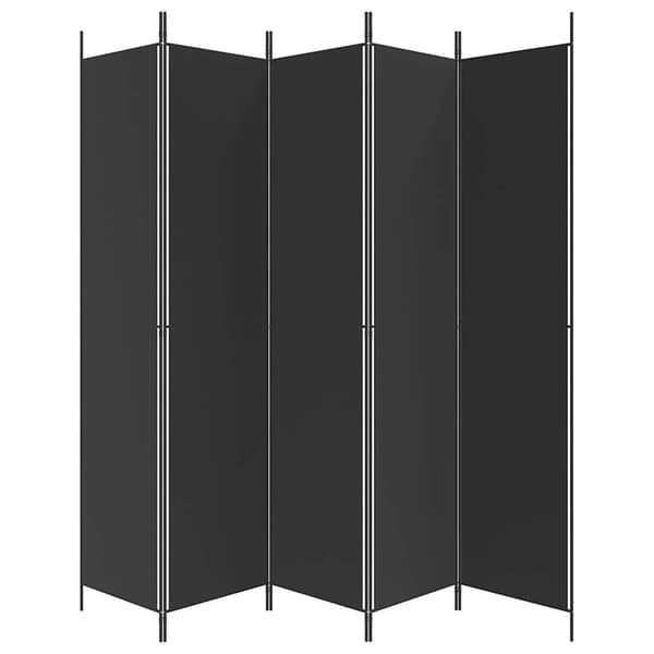 Rumsavdelare 5 paneler svart 250x220 cm tyg