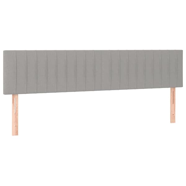 Ramsäng med madrass ljusgrå 160x200 cm tyg