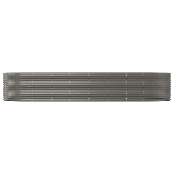 Odlingslåda grå 367x140x68 cm galvaniserat stål