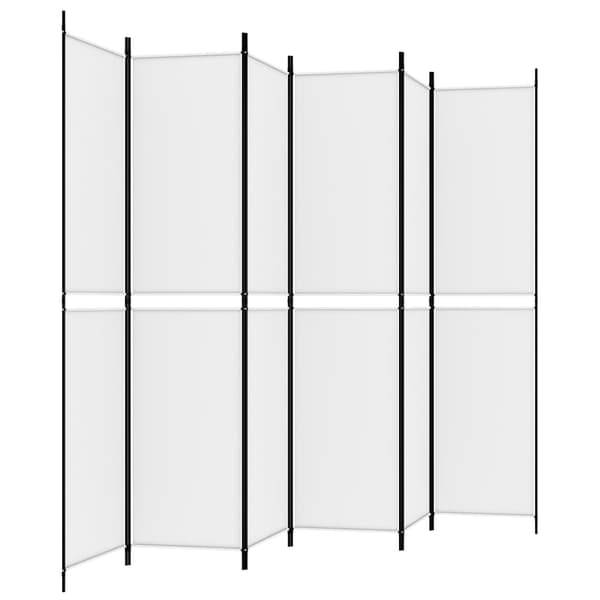 Rumsavdelare 6 paneler vit 300x220 cm tyg