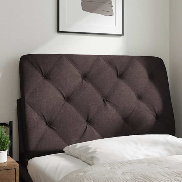 Headboard Cushion Dark Brown 80 cm Fabric