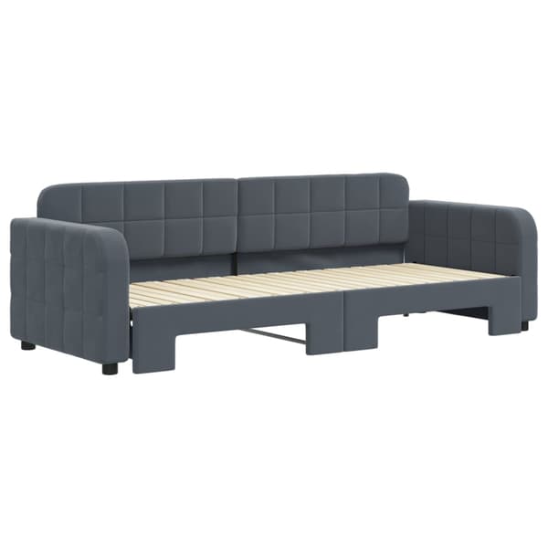 Dagbädd utdragbar mörkgrå 80x200 cm sammet