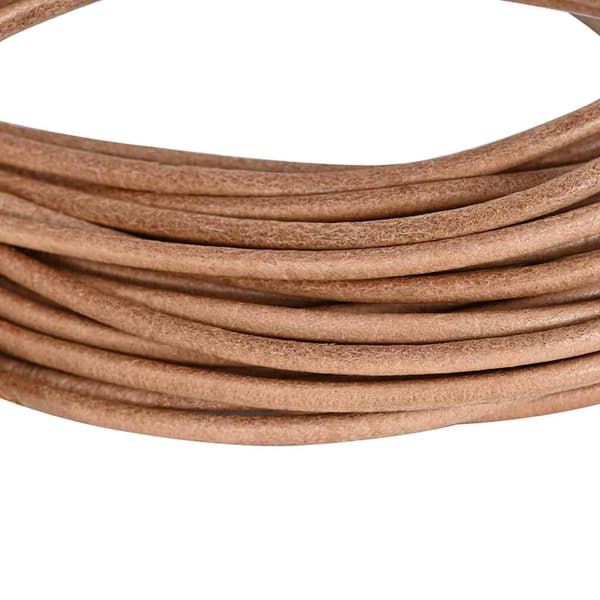 Läder Snöre 1 Brun Ø2,5 mm x 5 m Skinn