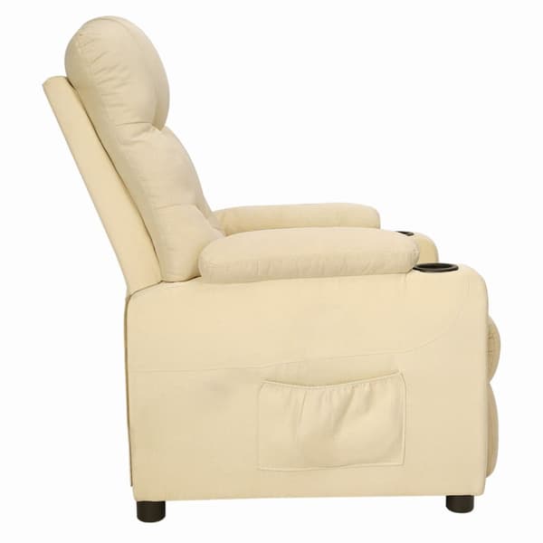 Reclinerfåtölj gräddvit tyg
