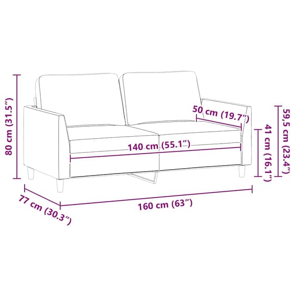 2-sitssoffa vinröd 140 cm fuskläder