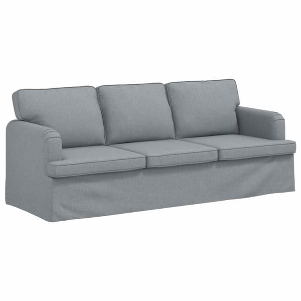 Soffset 2 pcs Ljusgrå 201 x 80 x 85 cm tyg