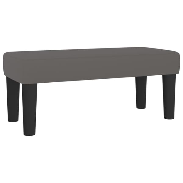 Ramsäng med madrass grå 80x200 cm konstläder