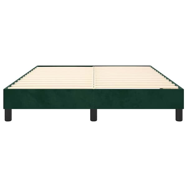 Boxspring-sängram mörkgrön 140x190 cm sammet