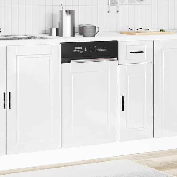 Diskmaskinspanel Porto högglans vit 45x1,5x57cm konstruerat trä