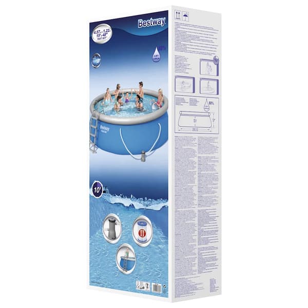 Bestway Uppblåsbar pool Fast Set rund 457x122 cm