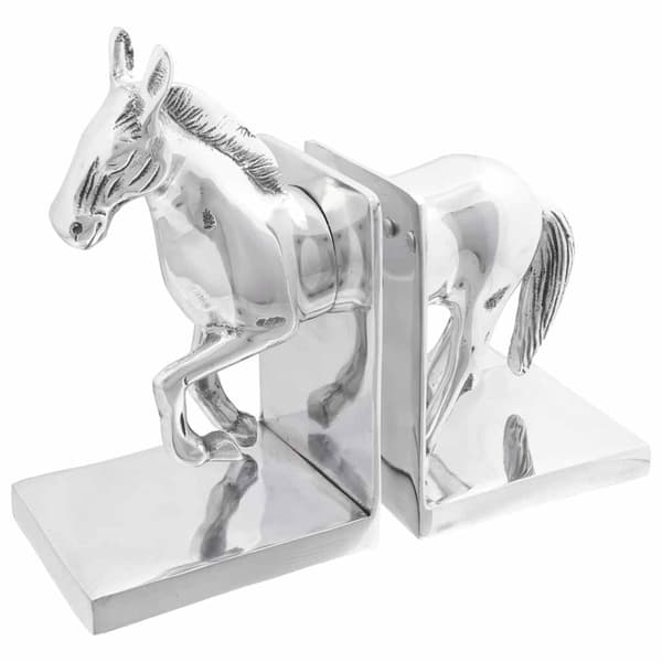 Bokstöd 2 pcs Silver 11 x 14 x 25 cm Aluminium
