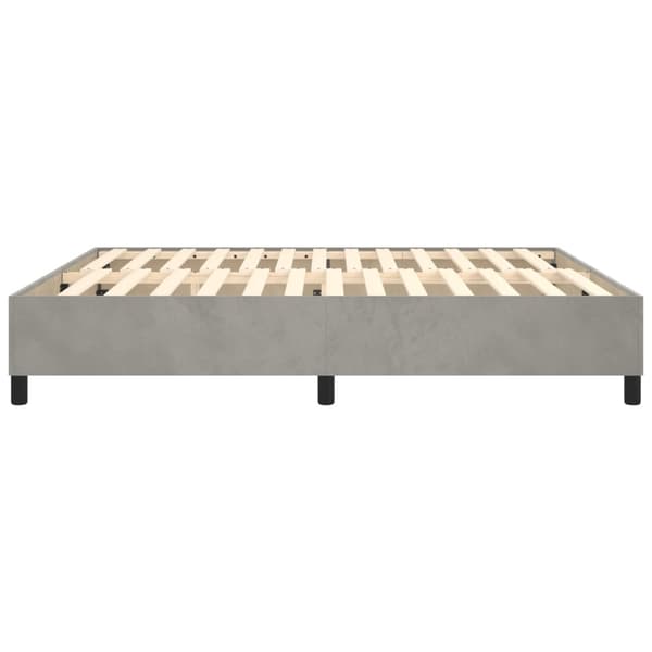 Boxspring-sängram ljusgrå 160x200 cm sammet