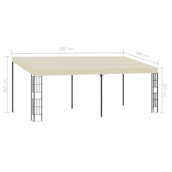 Väggmonterad paviljong 3x6 m gräddvit tyg