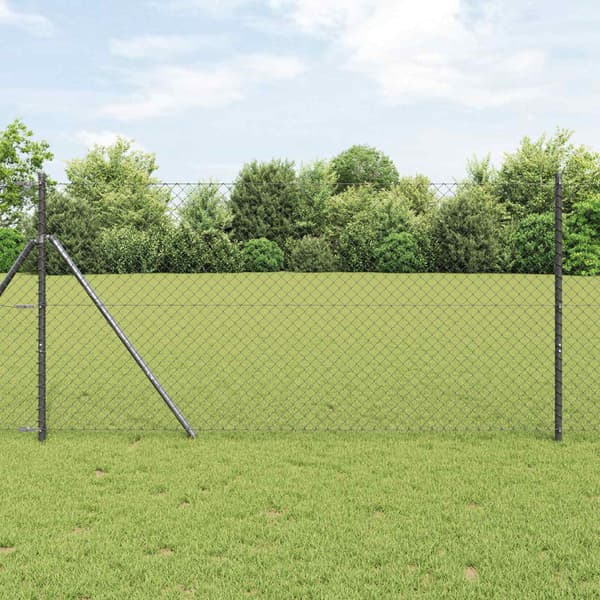 Kedjelänk Stängsel 25 x 1,4 m Stål Grå