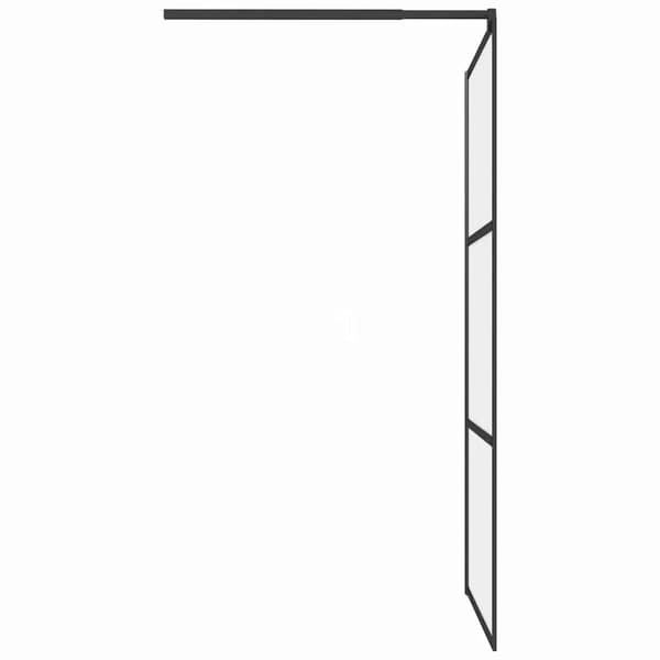 Duschvägg 100x195 cm halvfrostat ESG-glas svart