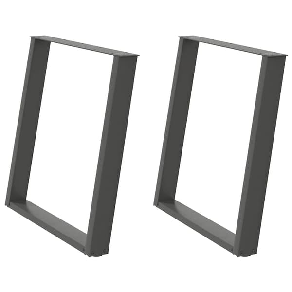 Matbordsben U-formade 2 st antracit 80x(72-73) cm stål
