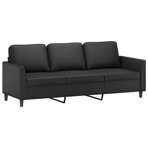 3-sitssoffa svart 180 cm konstläder