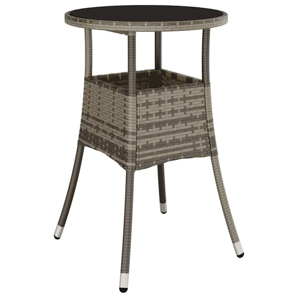 Trädgårdsmöbelset 5 pcs Grå konstrotting