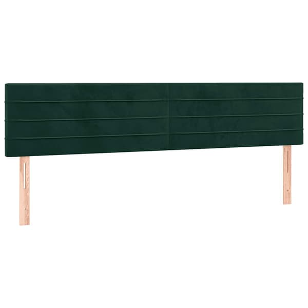 Ramsäng med madrass & LED mörkgrön 120x190 cm sammet