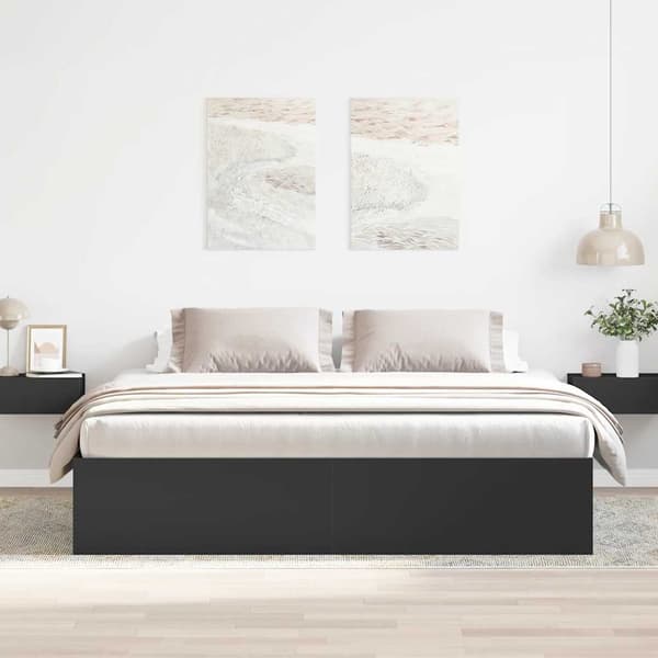 Sängram 180x200 cm svart