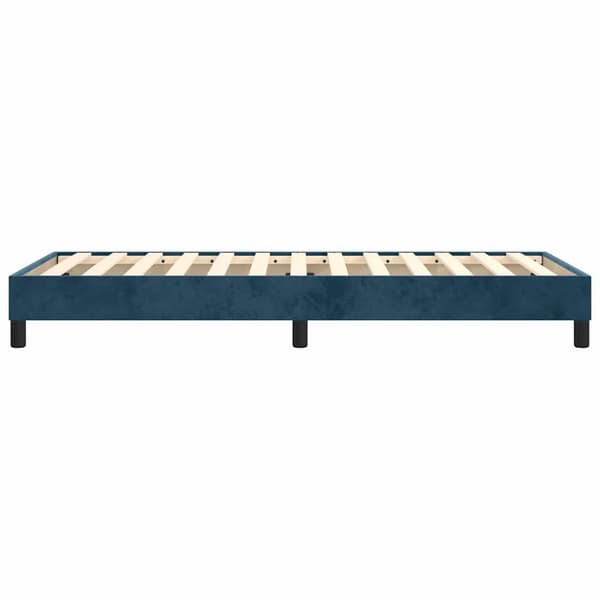 Boxspring-sängram mörkblå 90x200 cm sammet