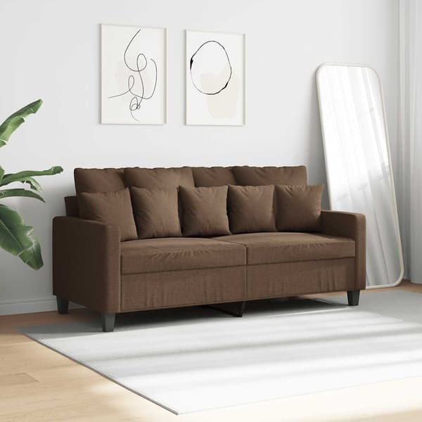 2-sitssoffa brun 140 cm tyg